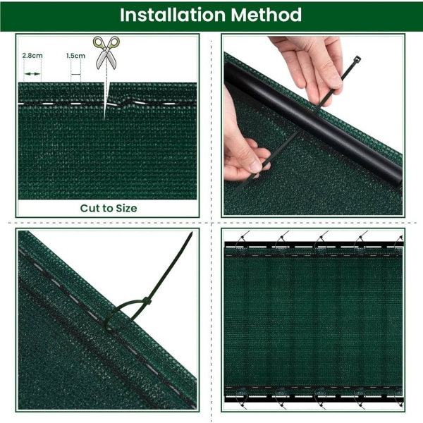 Rootz HDPE Privacy Fence Screen - Solbeskyttelse - Udendørs Barriere - UV resistent - Rivefast - Vejrbestandig - Flere størrelser (1m-2m x 6m-25m)