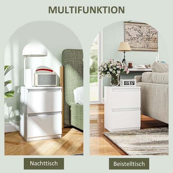 Rootz 2 -laatikon sängyn pöytä - Yöpöytä - sivupöytä - runsaasti säilytystilaa - 39,6L x 32,3W x 56H CM