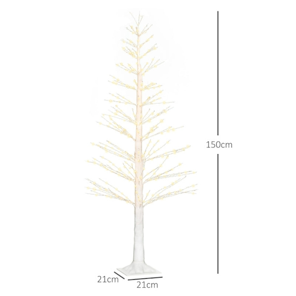 Rootz LED Tree of Lights - Upplyst träd - Artificiellt ljusträd - Varmvita LED-lampor - Realistisk barkstruktur - inomhus och utomhus - 150cm x 21cm x