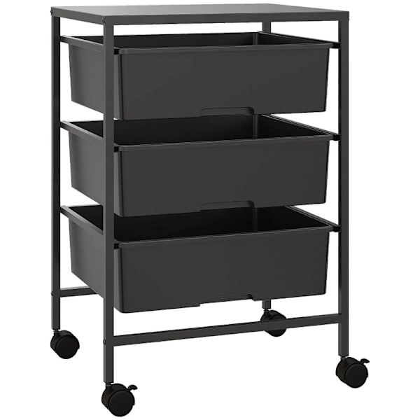 Rootz Opbevaringsvogn - Mobil Organizer - Hjælpevogn - Stålramme - Nem at rengøre - 40,8L x 33,5W x 60,5H cm