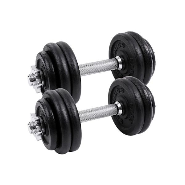 Rootz Håndvægte - Støbejerns håndvægtesæt - Justerbar håndvægt - Til mænd og kvinder - Kraftig håndvægte - Solid metal håndvægtesæt - Sort