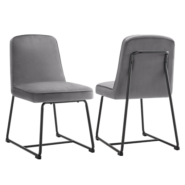 Rootz Velvet spisestuestole - Elegante siddepladser - Polstrede stole - Enestående komfort - 46L x 45W x 81,5H cm - Moderne gråt design
