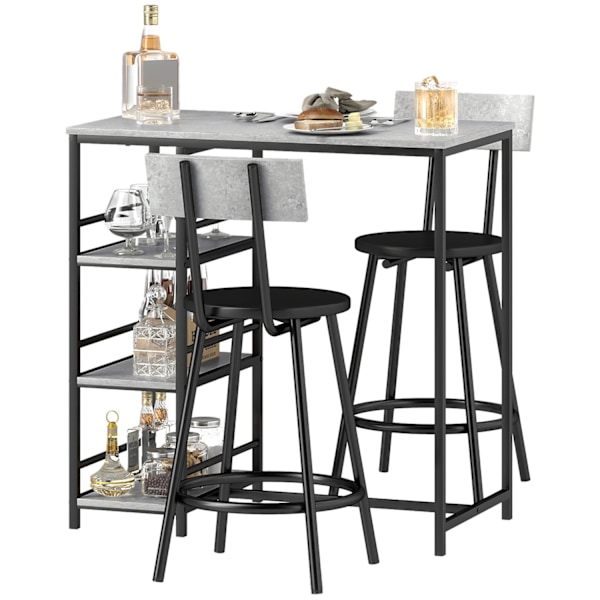 Rootz Baric Set med 2 afføring - Spisesæt - Køkkenmøbler - Rumbesparende hylder - 90L x 50b x 90,5 timer cm