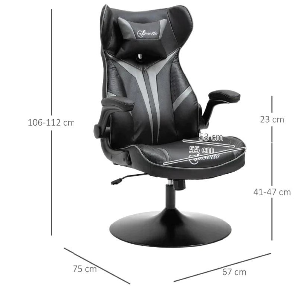 Rootz Gaming Chair - Kontorstol - Kunstlæder - Justerbar hovedpu