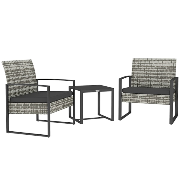 Rootzin 3 -osainen puutarhakeskus - ulkokalusteet - Patio -istuimet - mukava tyynyillä - 63cm x 57cm x 76cm tuoli, 42,5 cm x 40cm x 39cm taulukko