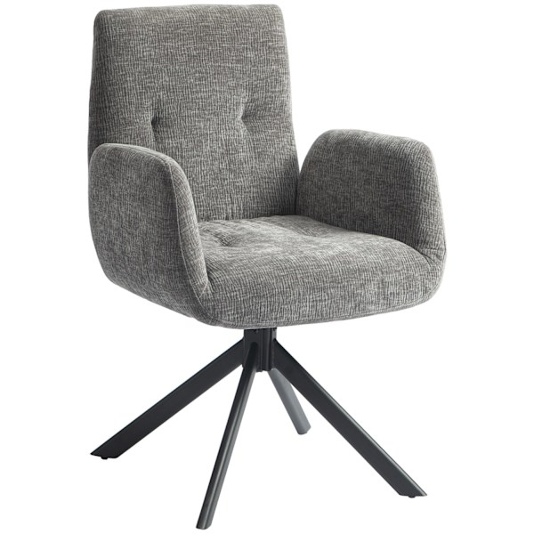 Rootz klädda accentstol - svängbar fåtölj - Modern loungestol - 360 ° rotation - 60 cm x 61 cm x 88 cm - bekväm grå design