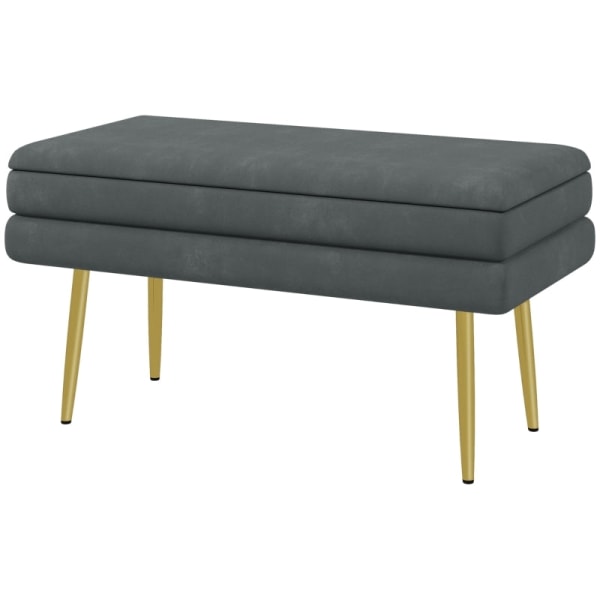 Rootz polstret opbevaringsbænk - Accentbænk - Siddebænk - Moderne Scandi Design - Rigelig opbevaring - Komfortable siddepladser - 79,5 cm x 37,5 cm x