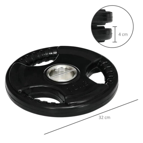 Rootz Viktskivor - Set med 2 Viktskivor - Multifunktionella Viktskivor - 10 kg per tallrik - Golvvänlig - Gummibeläggning - Metall - Svart