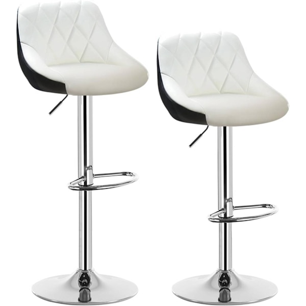 Rootz Barpall - Justerbar bänkstol - Vridbar barstol - Bekväma sittplatser - Ergonomisk design - Golvskydd - Imiterat läder - 38cm x 35cm x 84-106cm J
