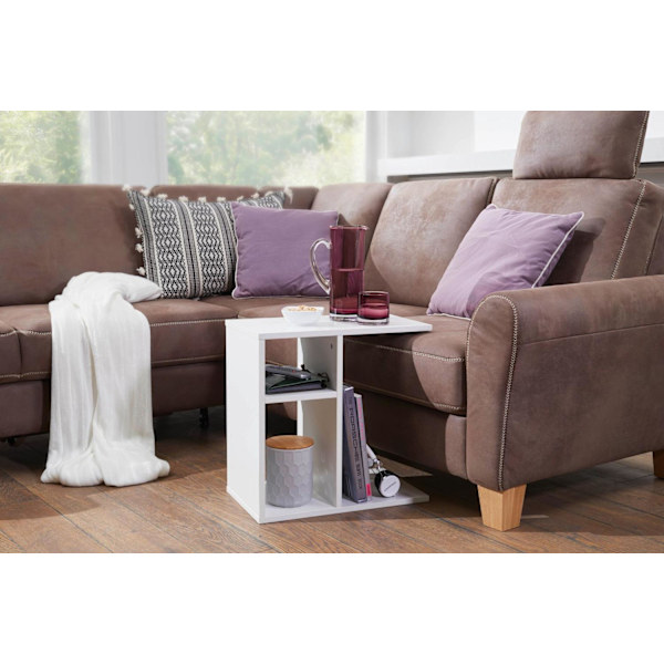 Rootz sidebord 50x50x30 cm træ hvid design sidebord sofa - Sofabord lille moderne - Lille sofabord firkantet - Sofabord højt - Smalt bord stue