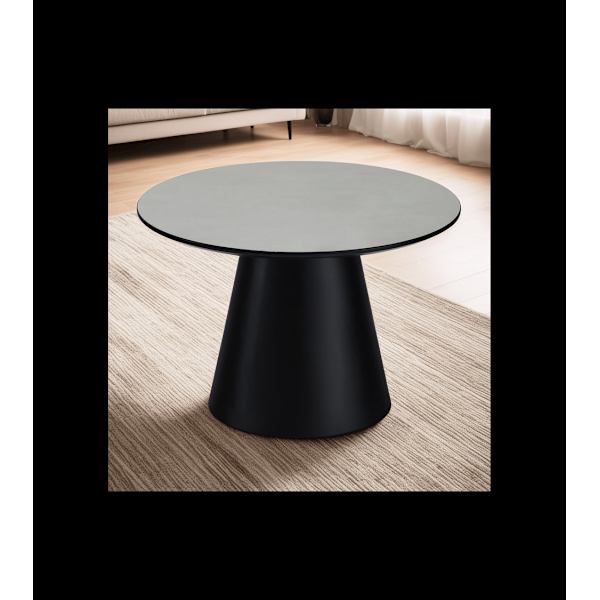 Rootz soffbord - Runt bord - Modernt soffbord - Minimalistisk design - Hållbar MDF-konstruktion - Stabilt och säkert - 60x60x40 cm