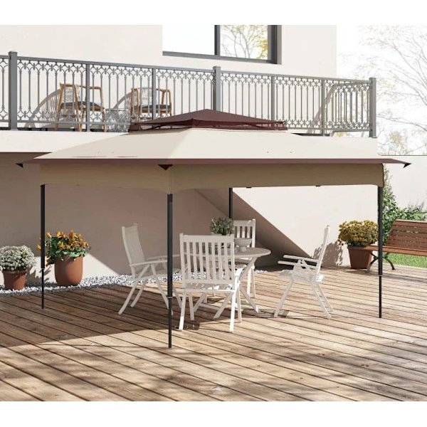 Rootz Trädgårdstälttak - Byte - Väderbeständig - UV30+ skydd - Oxford - Beige - 325L x 325W cm