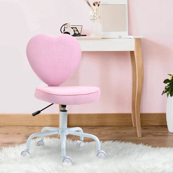 Rootz Skrivebordsstol - Stol drejelig - Stol Computer - Stol - Stolesæde - Pink - 40 x 50 x 79-89 cm