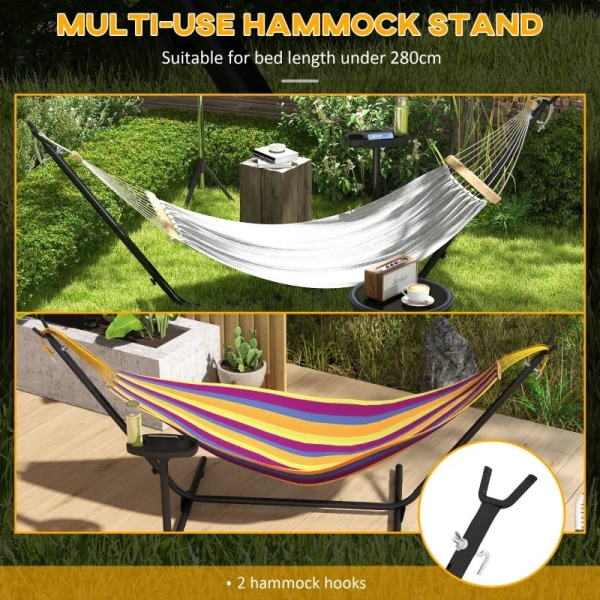 Rootz Hängmattor - Hängstolar - Brasiliansk - Upp till 280 Cm - Stål - Svart - 285l X 125w X 110h Cm