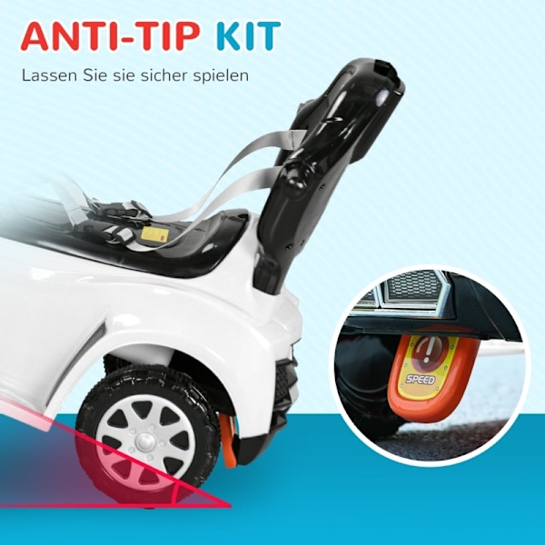 Rootz 3-i-1 Robot Push Car - Ride-On Legetøj - Cabriolet bil - Aftagelig solsejl - Lys og musik - 96 cm x 39 cm x 90 cm