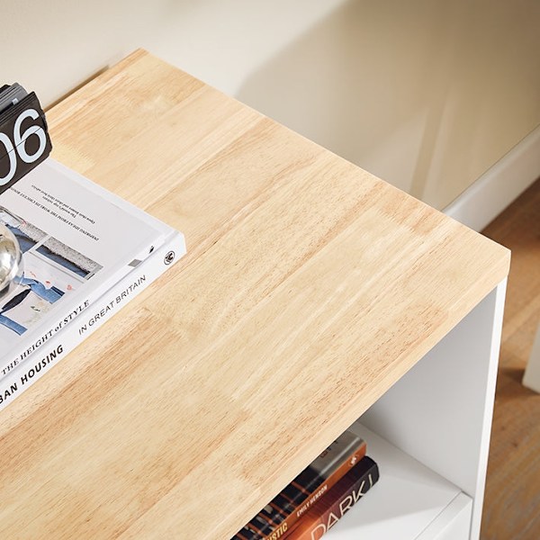 Rootz Office Storage -kaappi - arkistokaappi - puinen järjestäjä - valkoinen ja ruskea ulkonäkö - 90x75x45cm - MDF & kumipuu