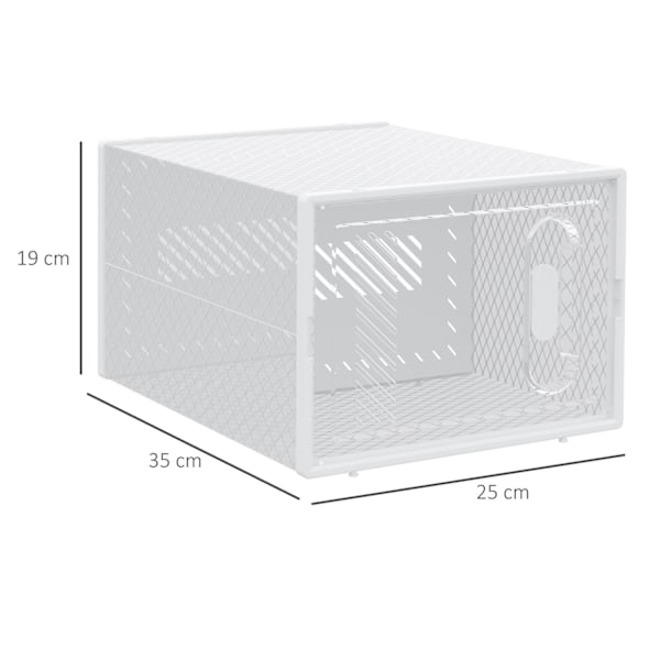 Rootz Modular Shoe Storage Boxes - Skoskabe - Gennemsigtige arrangører - Holdbar plast - 25L x 35W x 19H cm