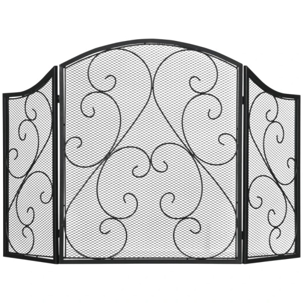 Rootz Pejsedæksel - Spark Guard - Vintage Design - Fleksibelt justeret - Robust metalramme - Sort - 66cm X 31cm X 81cm