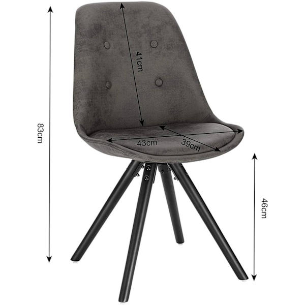 Rootz Matstol - Stoppad stol - Träben - Ergonomisk design - 85cm x 44,5cm x 83cm