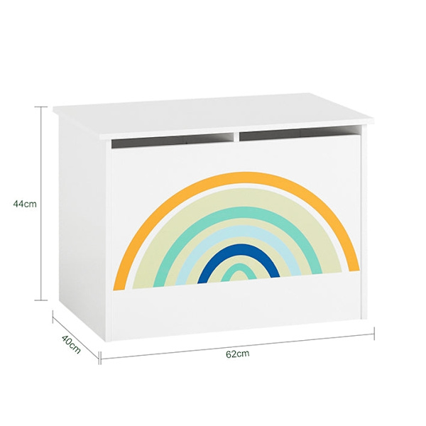Rootz Toy Chest - Toy Box - Förvaringslåda för barn - Stabil MDF-konstruktion - Barnvänlig höjd - Stora fack - 62cm x 44cm x 40cm