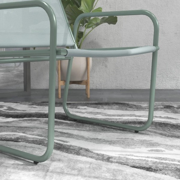 Rootz Trädgårdsmöbler Set - Rotting Uteplats Set - 2 Fåtöljer - Sittdynor - 1 Runt Bord Ø60 Cm - Stål - Plast - Grön - 52W x 47,5D cm