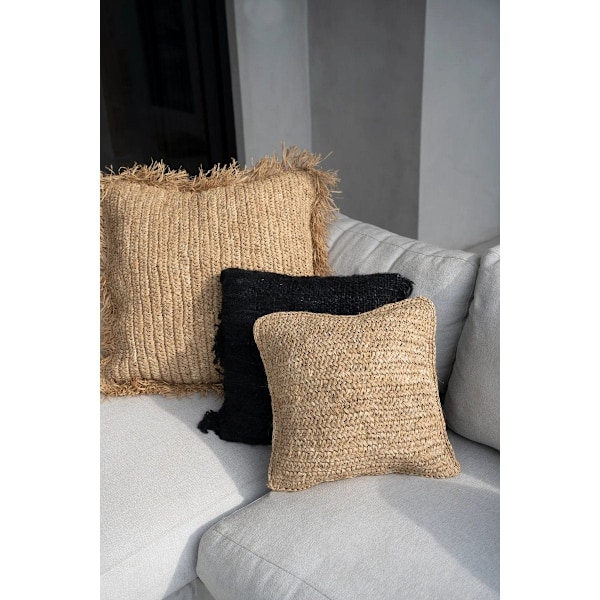 Rootz Raffia Pushion Cover - Pillow Case - Dekorativ dækning - Naturlige vibber - 40 cm x 40 cm