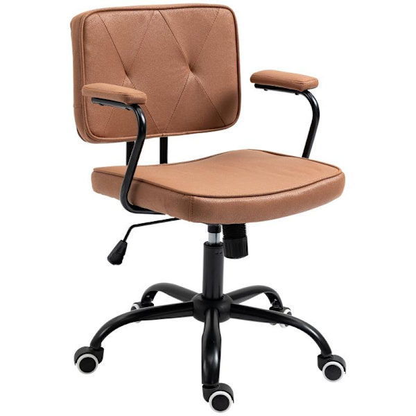 Rootz kontorsstol - Elegant kontorsstol - Skrivbordsstol - Höjdjusterbar - 360° Rotation Tiltbar - Brun - 61 x 58 x 82-91 cm