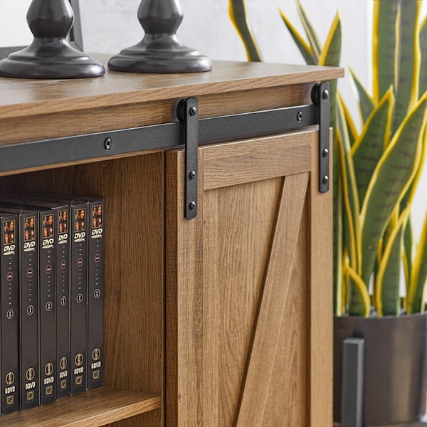Rootz Moderne skænkskab - Kommode - TV stativ - Skydedøre - Justerbare hylder - Rummelig opbevaring - PB(E1) Materiale - 120cm x 70cm x 40cm