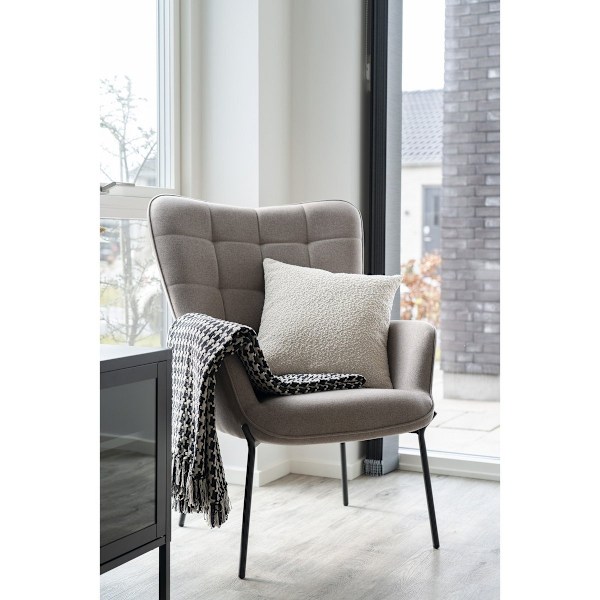 Rootz Side Plaid filt - Throw - Återvunnet bomullsplikt - miljövänlig - 130 cm x 180 cm