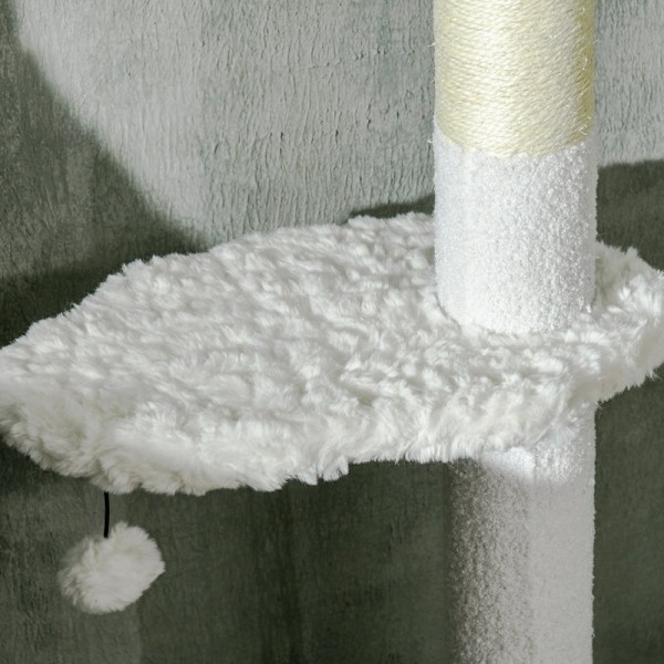 Rootz PawHut loftshøj kradsestolpe - Justerbart kattetræ - Klatretårn - Beskytter møbler - Flere platforme - 48W x 32D x 225-255H cm