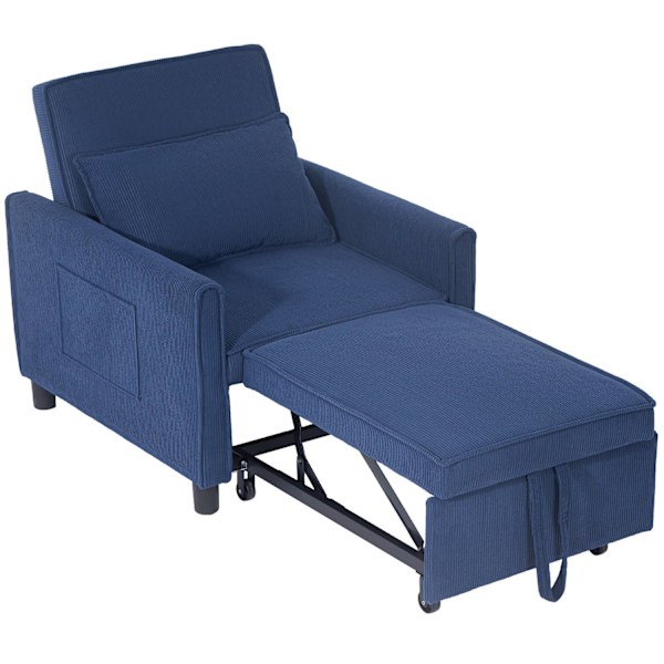 Rootz justerbar corduroy sovstol - konvertibel sängstol - återfåstol - komfort - 74 cm x 84 cm x 81 cm (soffa), 61 cm x 180 cm x 41 cm (säng)