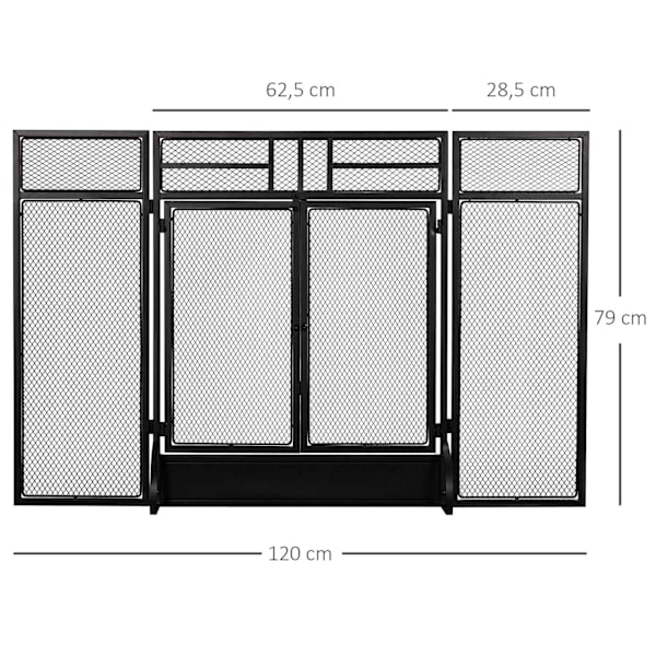 Rootzin takka Spark Protection Grille - Suojaava säleikkö - Palonsuojaus säleikkö - Optimaalinen turvallisuus - 120L x 79H CM