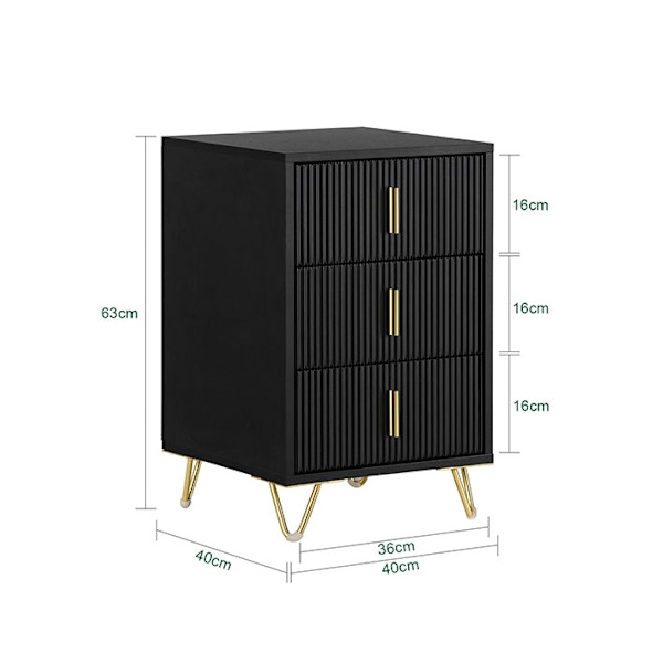 Rootz Nattduksbord - Sängbord - Sidobord - Organisera saker - 40cm x 63cm x 40cm, PB(E1), MDF(E1), metall - Elegant modern design