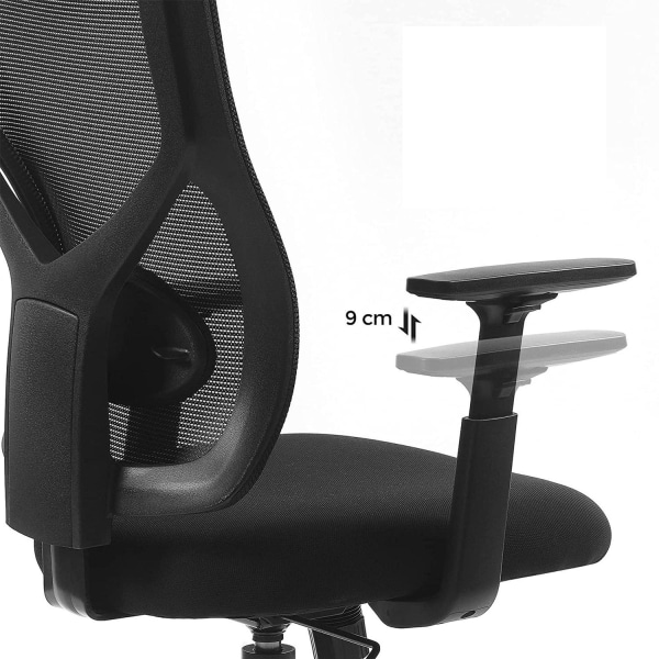 Rootz Ergonomic Office Chair - Skrivebordsstol - Justerbar lændestøtte - Forebygger muskeltræthed - Justerbar sædehøjde - 110,5-112,5 cm x 53 cm x 52