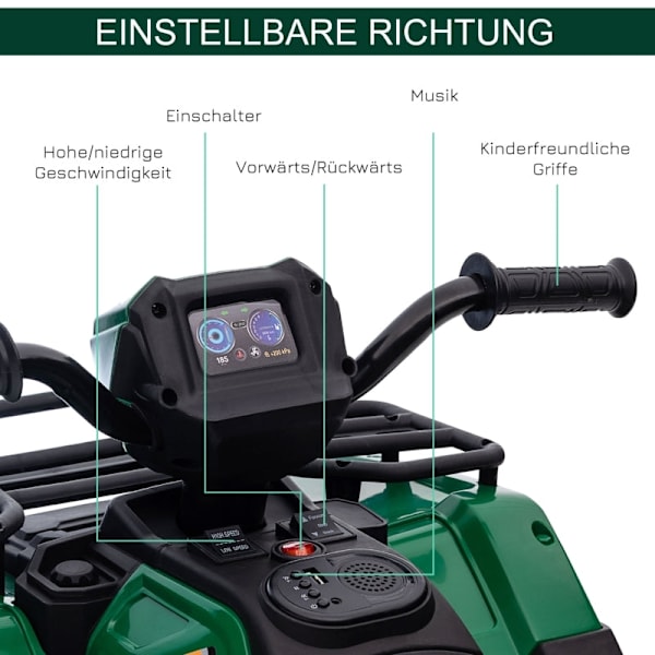 Rootz elektrisk fyrhjuling för barn - ATV för barn - Batteridriven fyrhjuling - Realistisk körupplevelse - Förbättrad säkerhet - Underhållning på språ