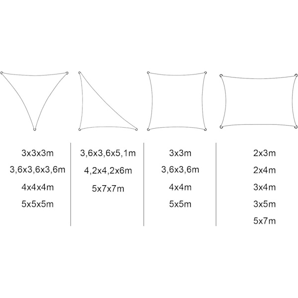 Rootz Sun Sail - Skärmtak - UV-skydd - Utomhusskydd - Trädgårdsmarkis - Uteplatsskärm - Grå - 3x3x4,25m