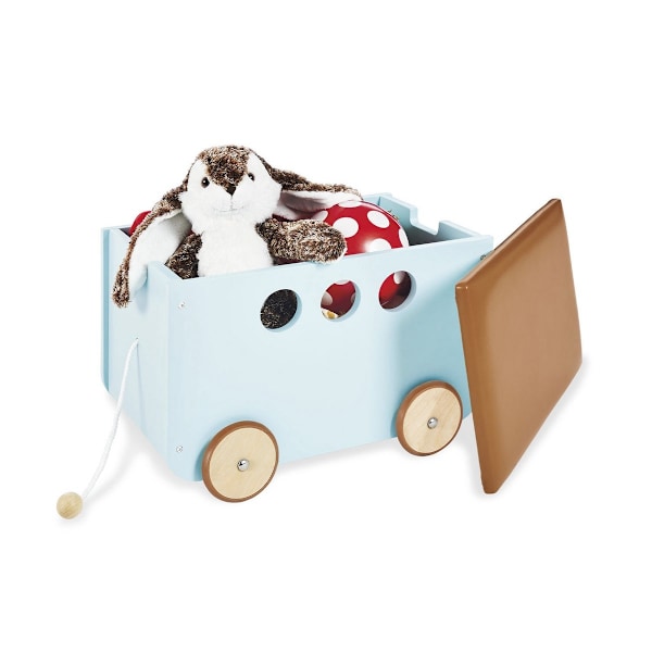 Rootz Toy Chest On Wheels 'Jim' - förvaringslåda - Rolling Container - Pull Cord -funktion - 50 cm x 36 cm x 36 cm