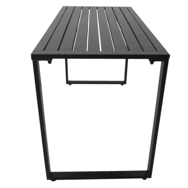 Rootz Dining Set - Outdoor Furniture - Garden Group Seating - 1 x Table 2 x Bench - Metal Black - 110 x 55 x 70 Cm