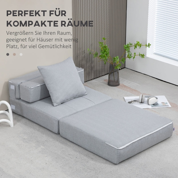 Rootz avkopplingsstol med sängfunktion - Bäddsoffa - Konvertibel stol - Ultimat komfort - Mångsidig design - Enkelt underhåll - 70L x 70W x 61H cm (So