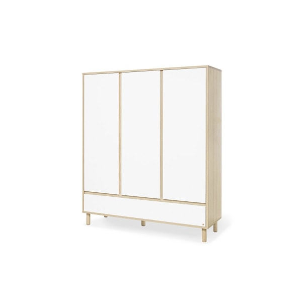 Rootz Nursery 'Flow' 3-delt sæt - Tremmeseng - Omklædningsenhed - Garderobe - Cabriolet design - Tremmeseng 145x75x85cm, Enhed 105x77x98cm, Garderobe