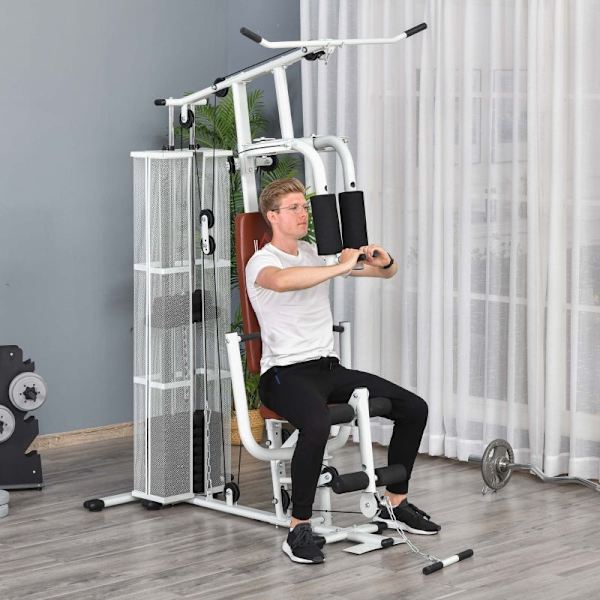 Rootz Gym Strength Station - Hjemmefitnessløsning - Multigymnastik - Holdbar stålramme - Workout for hele kroppen - Komfortabel og sikker - 150 cm x 1
