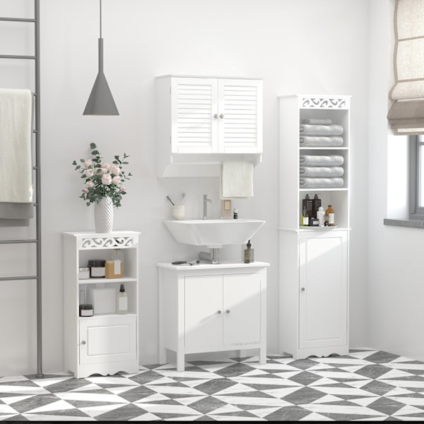 Rootz Badrum Väggskåp - Vägglagring - Hängande arrangör - Elegant design - 60L x 23W x 60H cm