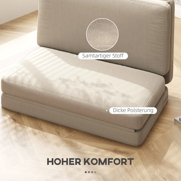 Rootz 2 -i -1 foldning hvilestol - gæstemadras - doven sofa - maksimal komfort - 120W x 80d x 75H cm (stol), 120W x 275d x 10H cm (seng) - brun
