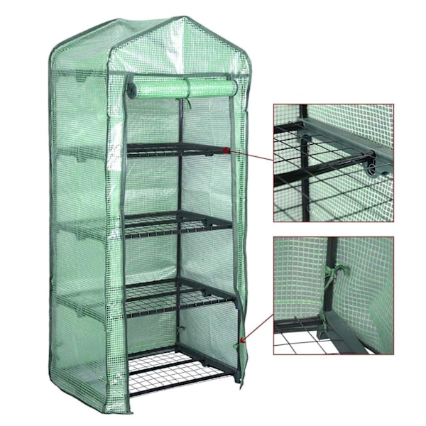 Rootz Folie Växthus 2/3 våningar - Litet växthus - Tomathus - Växtskydd - 69cm x 49cm x 158cm - 140g/m2 PE Mesh