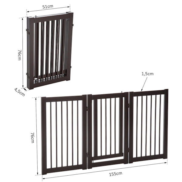 Rootz Barrier Grid Koirille - Ruskea - Suunniteltu puu - 61,02 cm x 0,59 cm x 29,92 cm