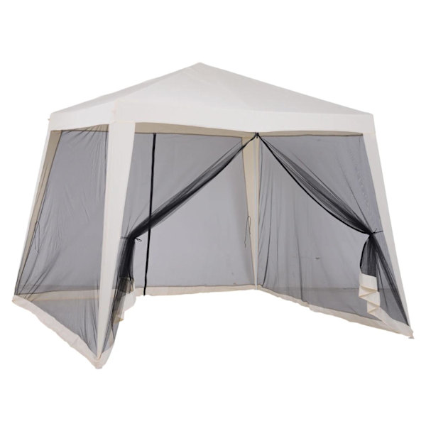 Rootz Juhlateltta - Puutarhapaviljonki - Sivuseinät - Säänkestävä - Hyttysverkko - Teltta - Beige - 3 x 3 m