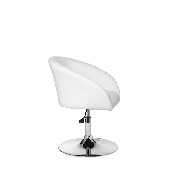 Rootz design relaxfåtölj loungefåtölj syntetisk läder cocktailfåtölj vit - Vridfåtölj - Matsalsstol 120 kg - Klubbfåtölj läderlook - Snurrstol Modern