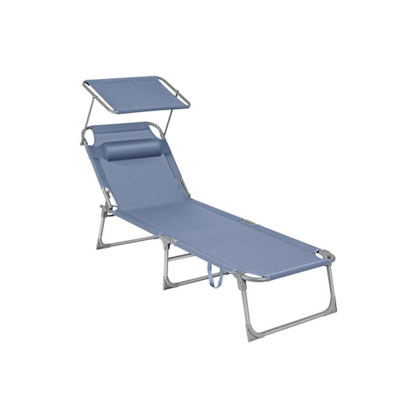 Rootz hopfällbar solstol - Liggstol - Utomhussäng - Stålram - Syntetfibertyg - Lätt - Kompakt - Lätt att förvara - 193cm x 53cm x 29cm