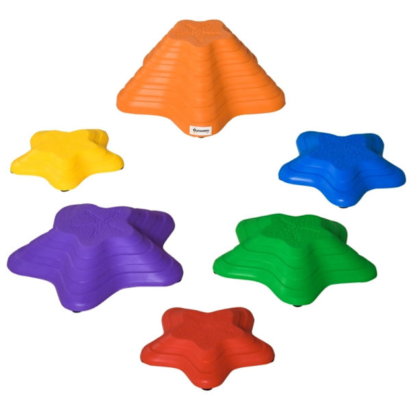 Rootz Stepping Stones för barn - Balansstenar - Lekset - Halkfritt - Stapelbar - 3 storlekar - Upp till 80 kg - Inomhus/Utomhus - 23cm x 23cm x 4cm, 3