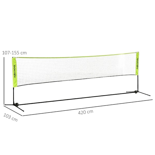 Rootz Portable Badminton Net Sæt - Volleyball Net - Højdejusterbar - Metalramme - Bæretaske - Blå - 420cm x 103cm x 107-155cm